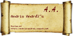 Andris András névjegykártya